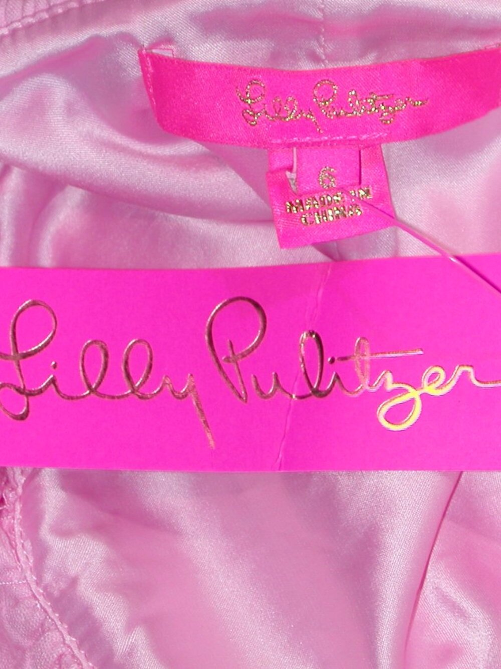 Lilly Pulitzer Zoya Ruffle Top Caliente Pucker Jacquard Conch Shell Pink Size 6 - Picture 3 of 6